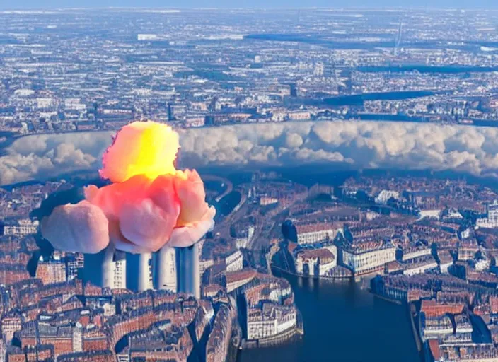 Prompt: nuclear mushroom cloud over brussels, 8 k