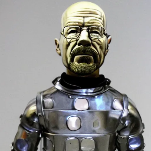 Image similar to tin man walter white made out of metal