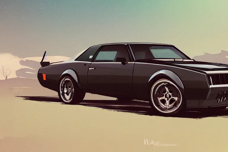 Prompt: digital illustration of buick grand national gnx, by makoto shinkai, ilya kuvshinov, lois van baarle, rossdraws, basquiat