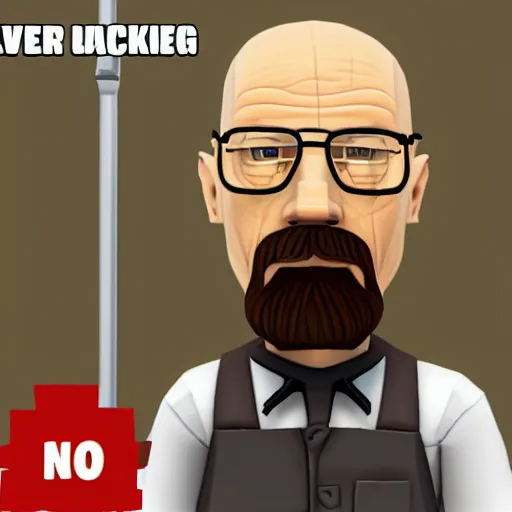 Image similar to Walter White as an NPC in an official Roblox server adaption of Breaking Bad