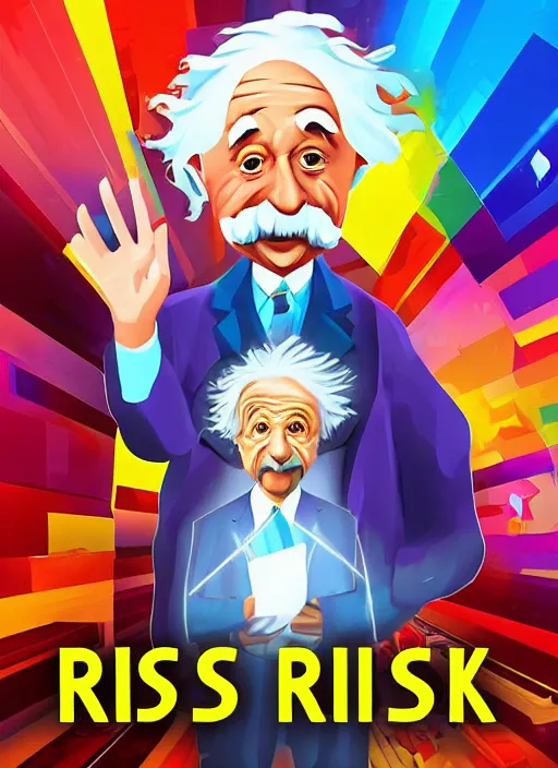 Prompt: Albert Einstein in the risk of rain 2 style