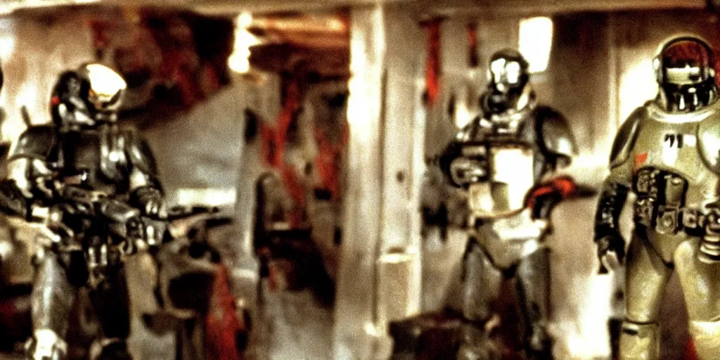 Image similar to color film still, space marines in the settlement facility ; alien 2 ( 1 9 8 6 )