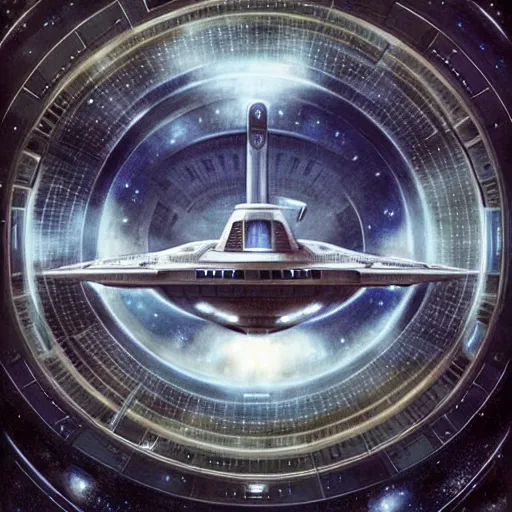 Image similar to symmetry, starship enterprise, by jean - baptiste monge