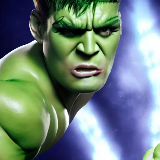 Image similar to katy perry as the hulk. 4k, high detail, high-resolution photograph, professional photography, ultra-detail