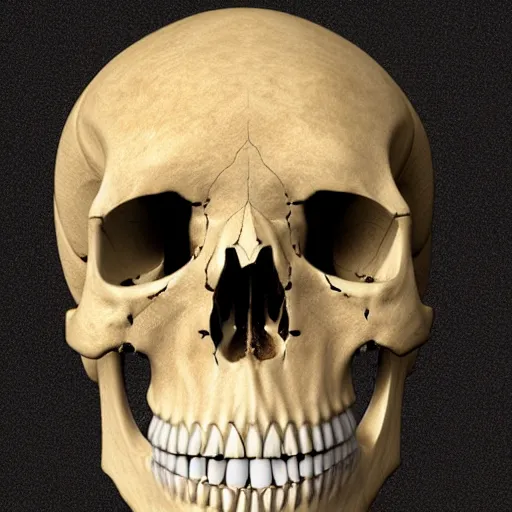 Image similar to real human skull with circluar digital eyes