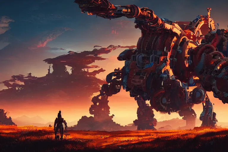 Image similar to scorcher machine mecanical creature robot of horizon forbidden west horizon zero dawn radiating a glowing aura global illumination ray tracing hdr fanart arstation by ian pesty and alena aenami artworks in 4 k