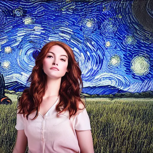 Prompt: most beautiful young face Gaelic woman walking under starry night, extremely detailed faces, photorealistic, cinematic