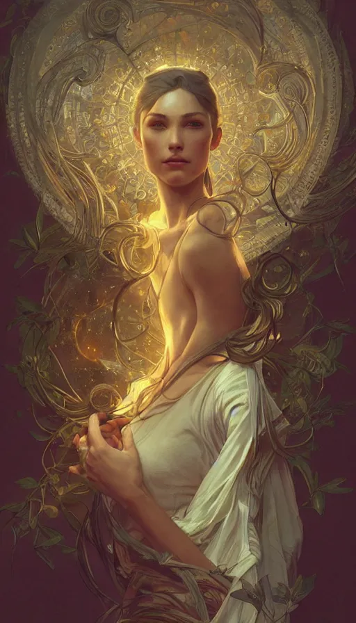 Prompt: love, fibonacci, sweat drops, insane, intricate, highly detailed, digital painting, artstation, concept art, smooth, sharp focus, illustration, Unreal Engine 5, 8K, art by artgerm and greg rutkowski and alphonse mucha