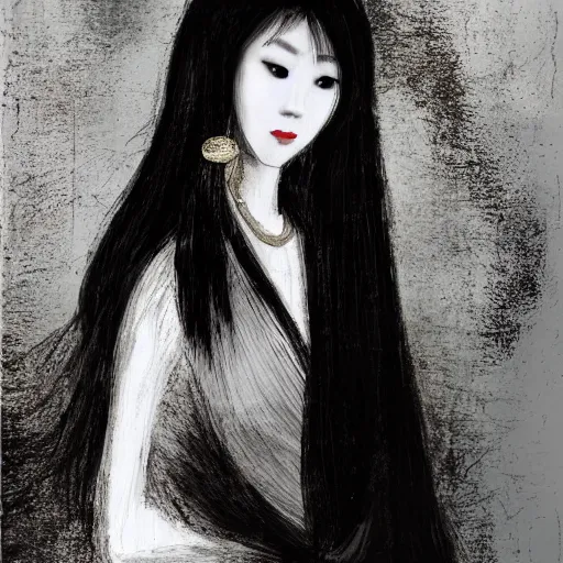 Image similar to the lady, by wing shya,
