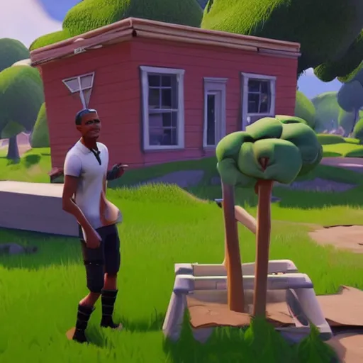 Image similar to barack obama as a character in fortnite