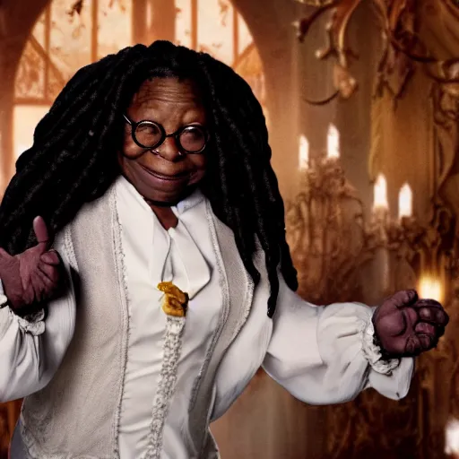 Image similar to whoopi goldberg starring in beauty and the beast movie, 8 k