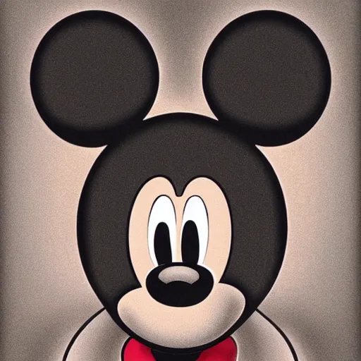 Image similar to photorealistic cursed mickey mouse, award winning photorealistic horror art