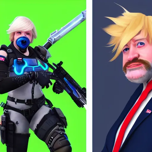 Prompt: boris johnson as a main overwatch character