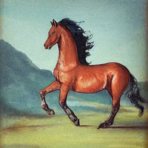 Prompt: a landscape? horse?