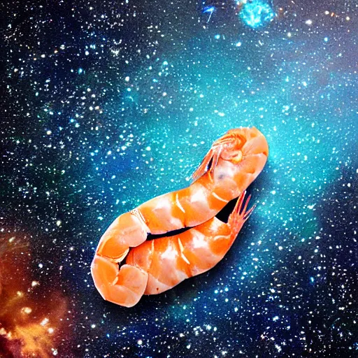 Image similar to divine shrimp in space