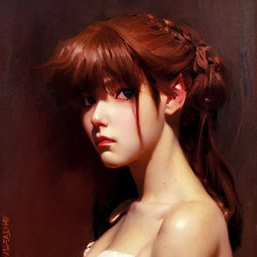 Image similar to detailed portrait of pouting anime girl, painting by gaston bussiere, craig mullins, j. c. leyendecker