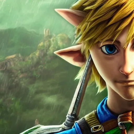 Image similar to stunning award winning hyperrealistic hdr 8 k highly detailed portrait photo of link ( the legend of zelda ) as a real human