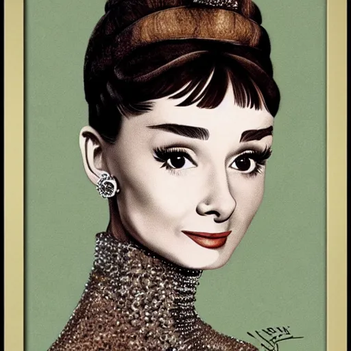 Image similar to audrey hepburn art by gentile bellini