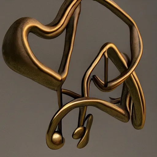 Image similar to a sculpture in bronze depicting music notation, 8 k, unreal engine, cinematic light, art installation,