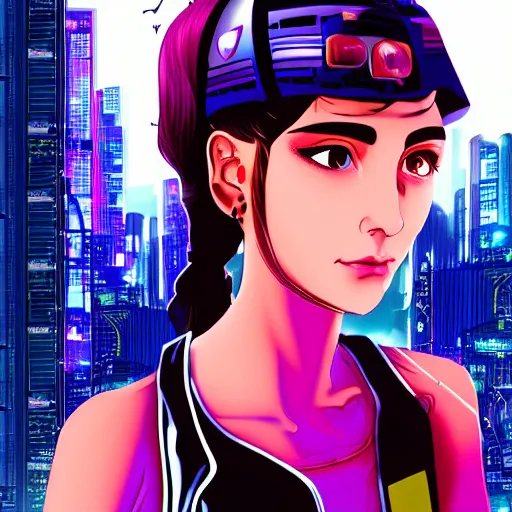 Prompt: romantic cyberpunk portrait of a Colombian girl by Kowalski and Heckel and Ríos