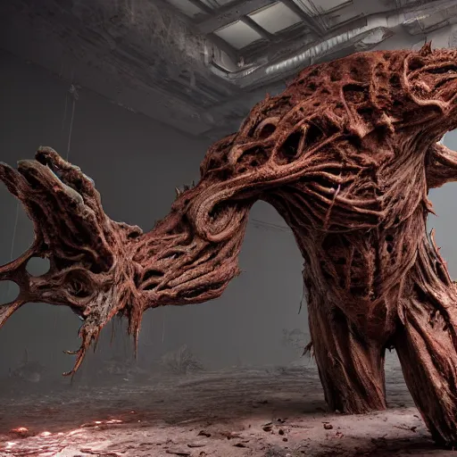 Image similar to the deteriorating body of a colossal being, digital art, nightmare fuel, sci - fi, hyper detailed, smooth, unreal engine 5, sharp focus, ray tracing