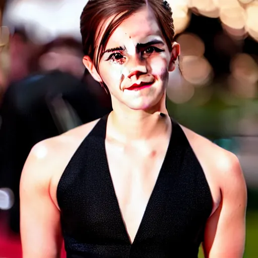 Image similar to a real image of emma watson dressed like a ninja