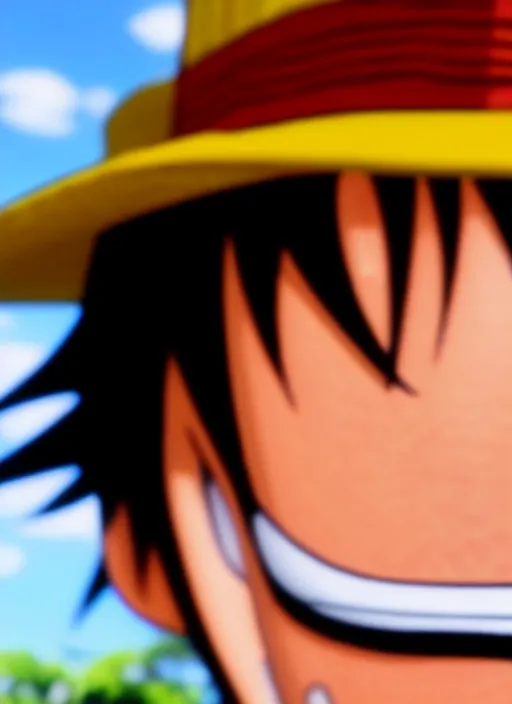 Image similar to a very detailed photograph of a luffy face, depth of field,