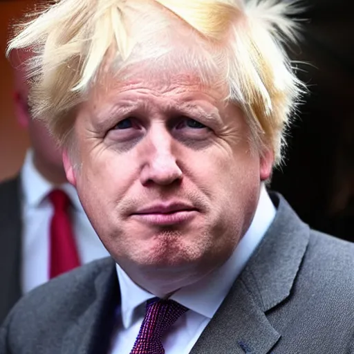 Image similar to Boris Johnson with Donald Trump's haircut.