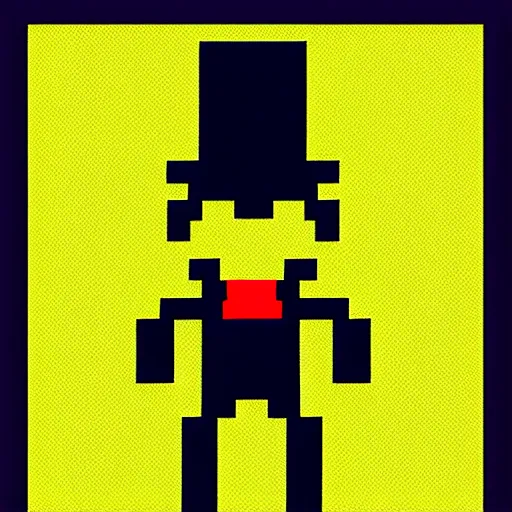 Image similar to spider wearing a top hat. pixel art. character concept.