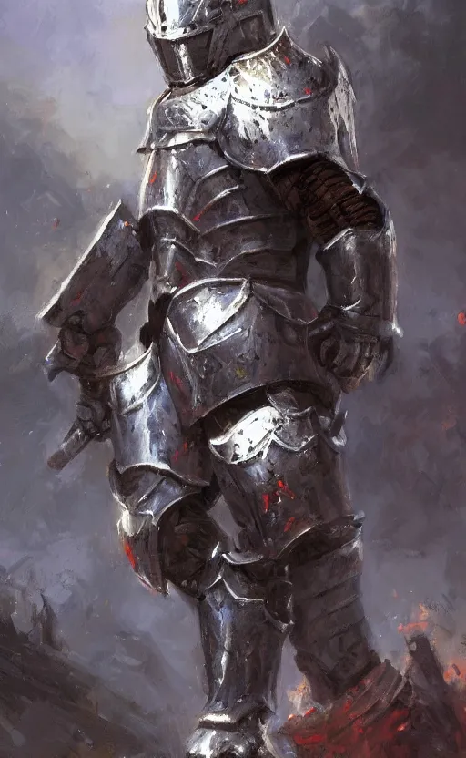 Image similar to pixel art of a full armored knight by daniel gerhartz, trending on art station