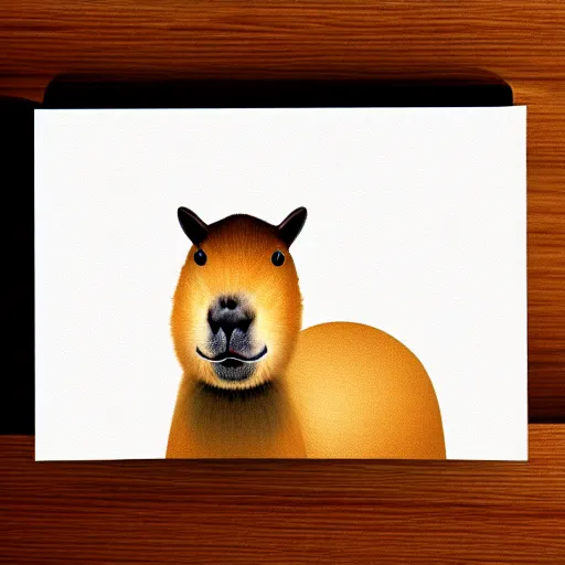 Image similar to funny animal capybara on white background cartoon style, high detail, 5 0 mm, mfs