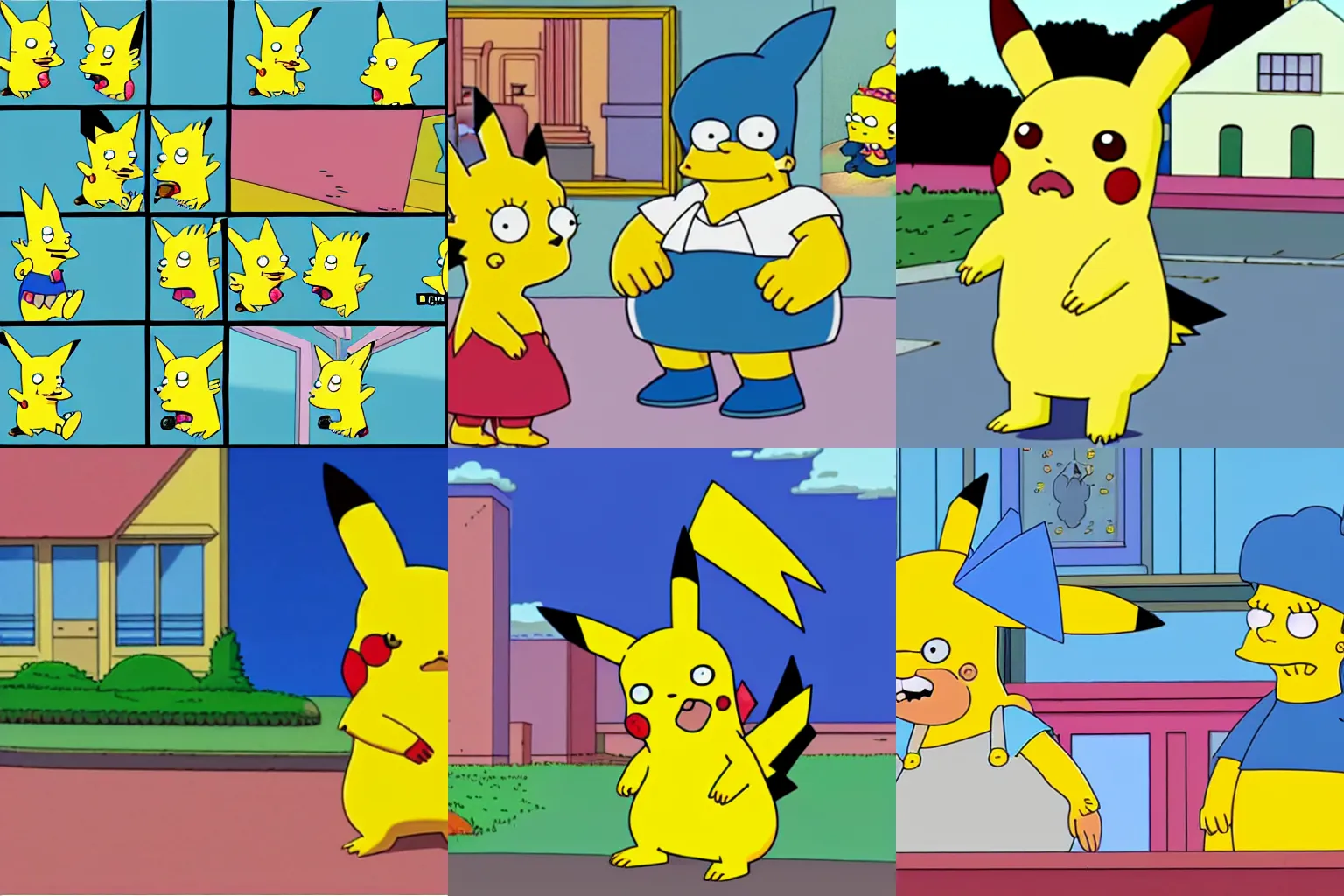 Prompt: pikachu in the simpsons