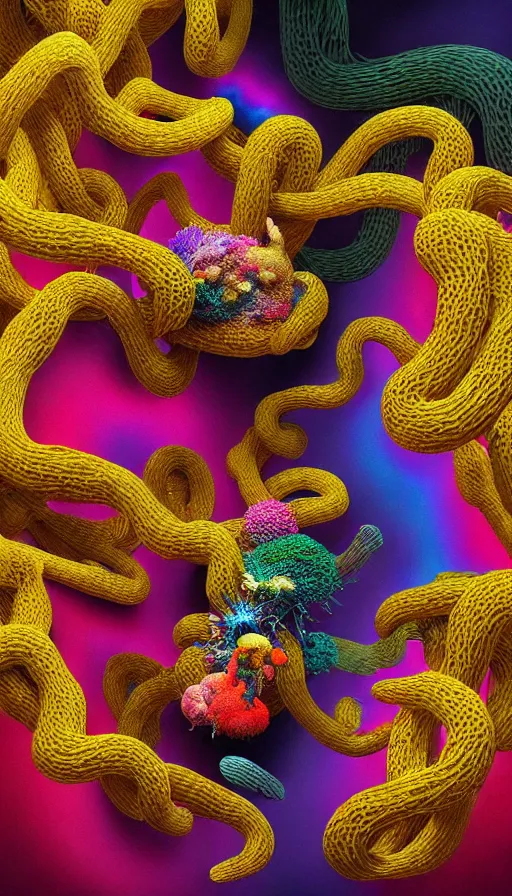 Image similar to hyper detailed 3d render like a Oil painting - vladimir putin seen Eating of the Strangling network of colorful yellowcake and aerochrome and milky Fruit and His evil Hands hold gossamer polyp blossoms that bring iridescent fungal flowers whose spores black the foolish stars by Jacek Yerka, Mariusz Lewandowski, Houdini algorithmic generative render, Abstract brush strokes, Masterpiece, Edward Hopper and James Gilleard, Zdzislaw Beksinski, Wolfgang Lettl, Yayoi Kasuma, octane render, 8k