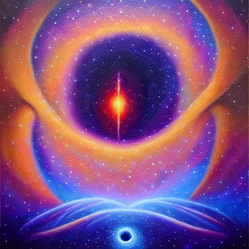 Image similar to galactic nebular astral realm sacred journey in oil painting, trending on artstation, award winning, emotional, highly detailed surrealist art