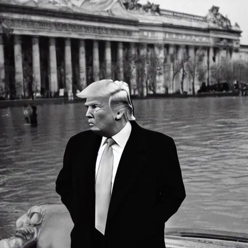 Image similar to donald trump in paris, photo by anne liebovitz