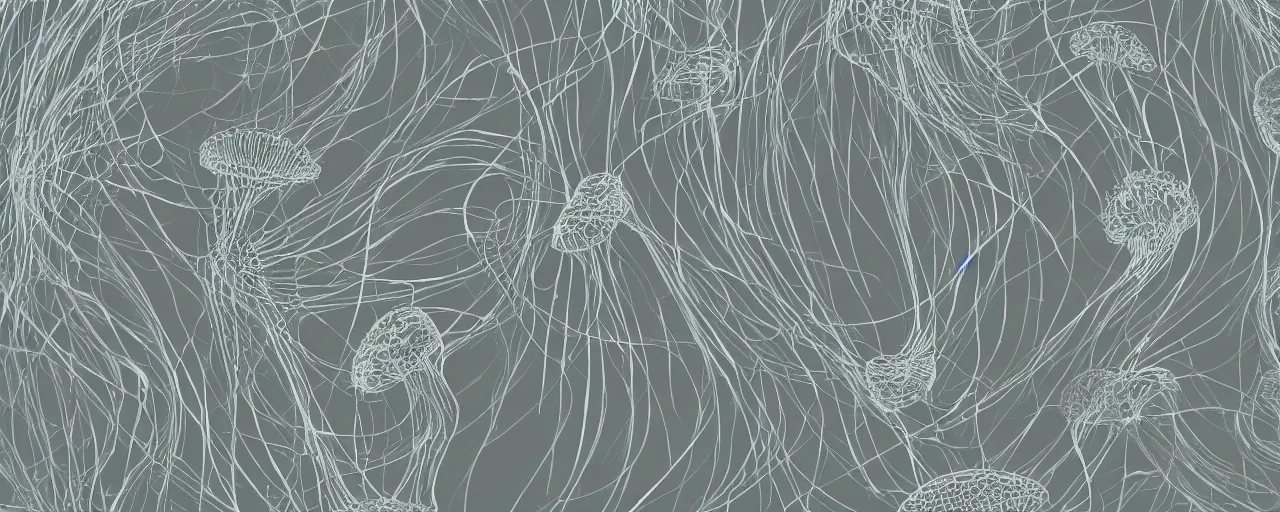 Image similar to an organic biomemetic wallpaper based on jellyfish