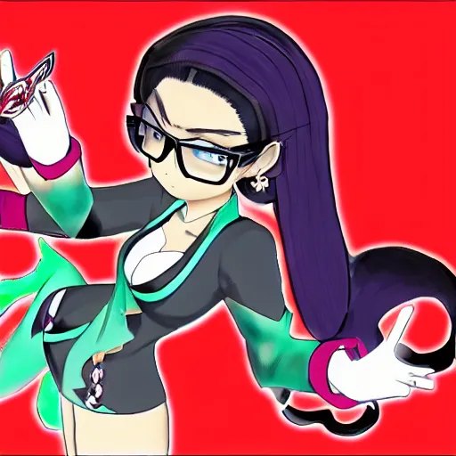 Prompt: bayonetta as a pokemon trainer, anime