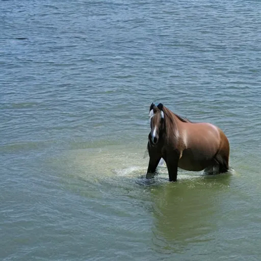 Image similar to photo of a horse manatee hybrid