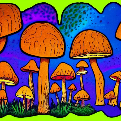Prompt: mushrooms psilocybin psychedelic