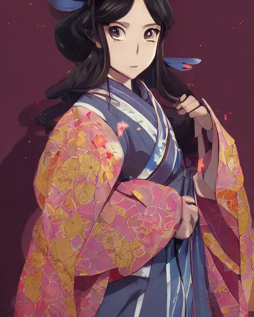 Image similar to An anime portrait of Obama as a beautiful woman wearing a kimono from Skyrim, by Stanley Artgerm Lau, WLOP, Rossdraws, James Jean, Andrei Riabovitchev, Marc Simonetti, and Sakimichan, trending on artstation