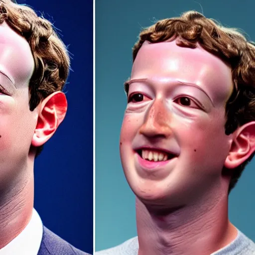 Prompt: a still close up of a do that looks exactly like Mark Zuckerberg