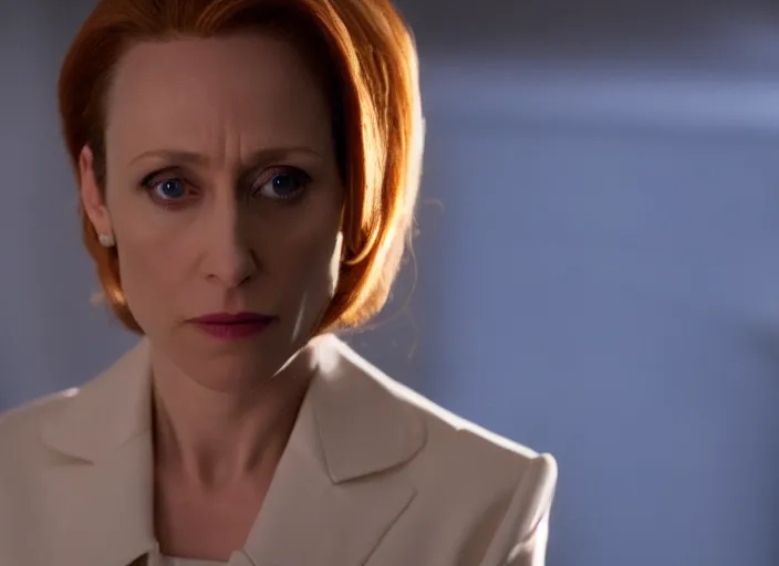 Prompt: film still of vera farmiga as scully in x - files movie, 4 k