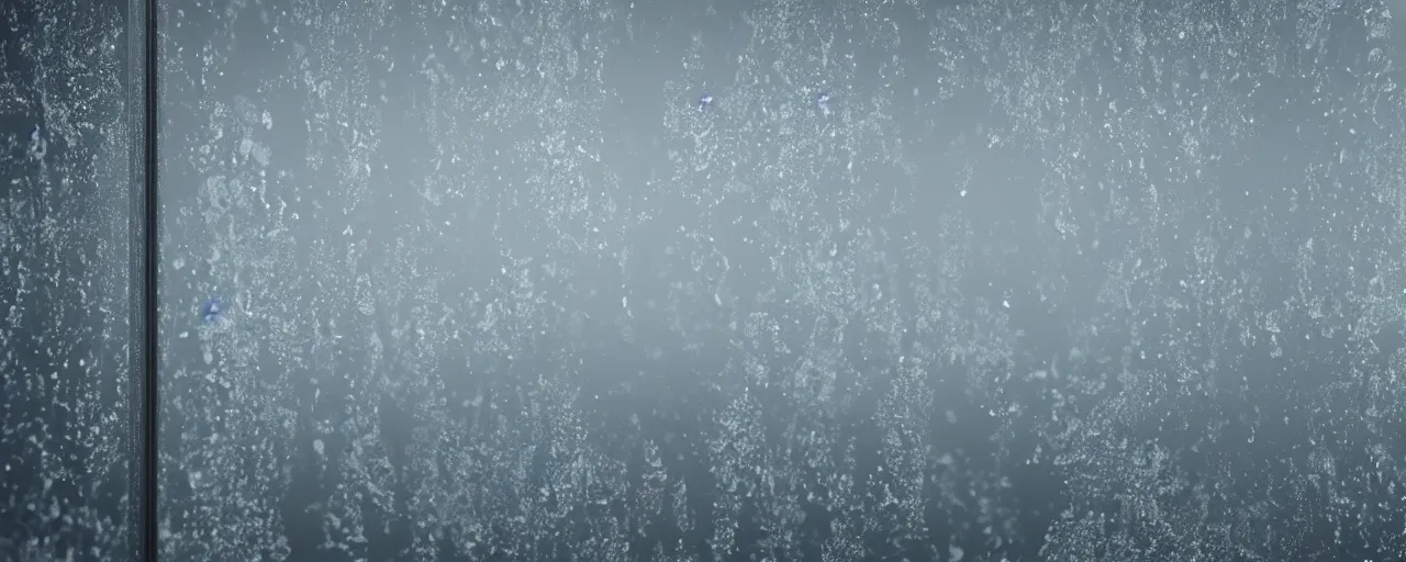 Prompt: ” frosted pane of glass, [ cinematic, detailed, epic, widescreen, opening, establishing, mattepainting, photorealistic, realistic textures, octane render ] ”