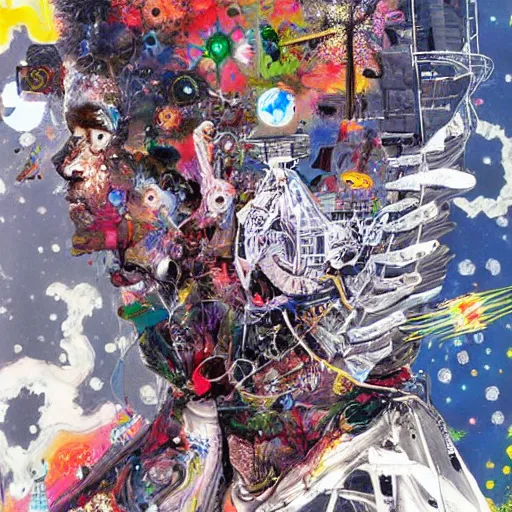 Image similar to Liminal space in outer space by David Choe