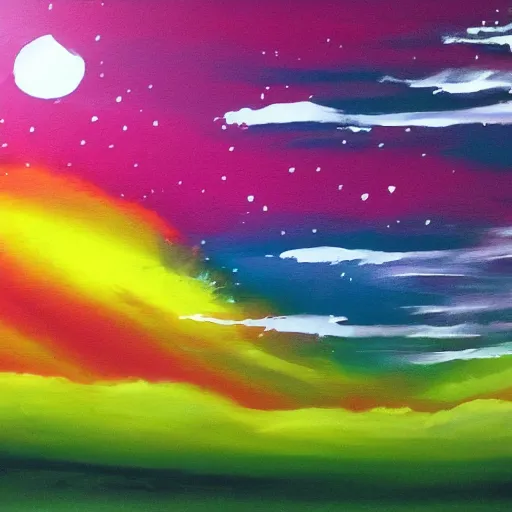 Image similar to paint acrylic sunsat sky