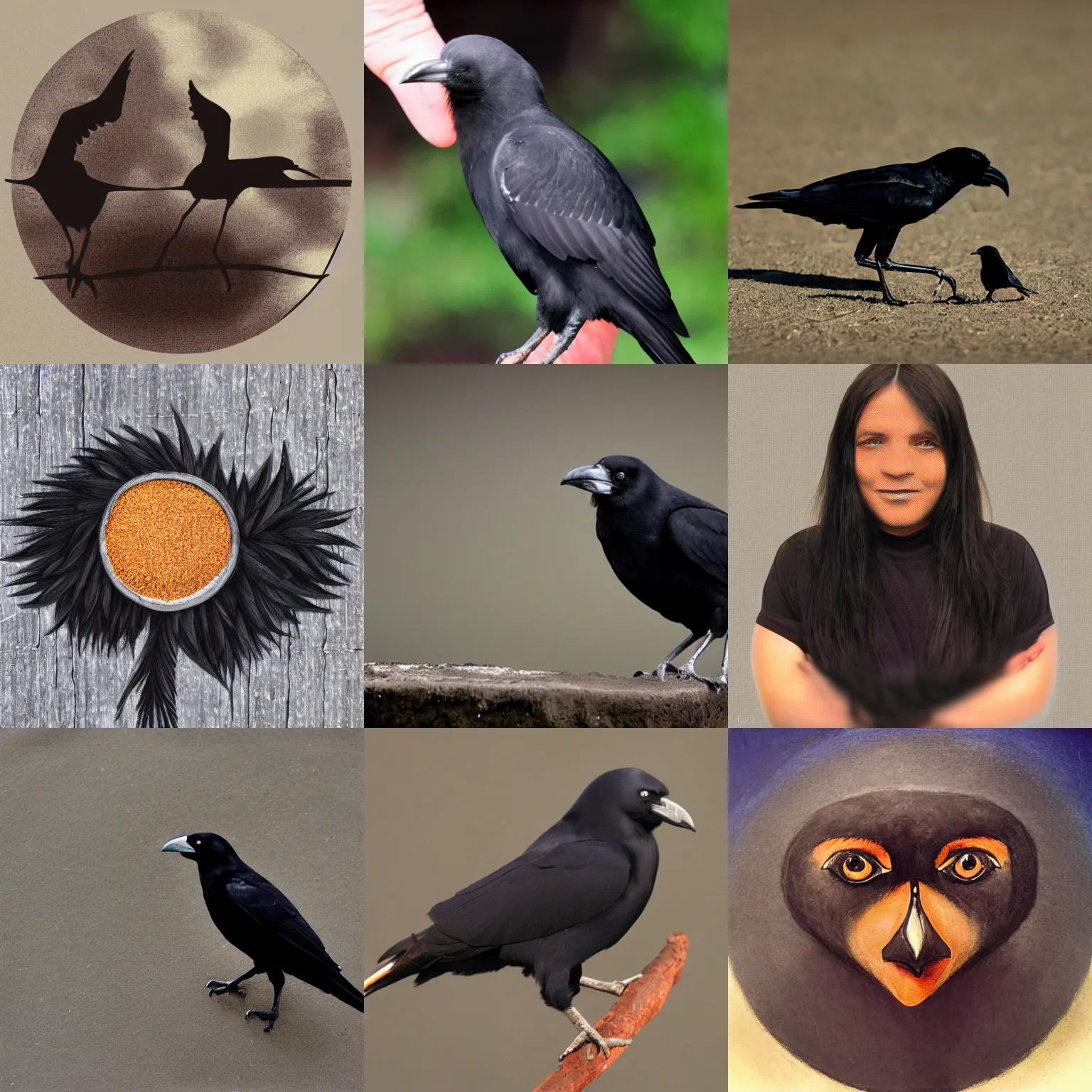 Image similar to human - crow blend