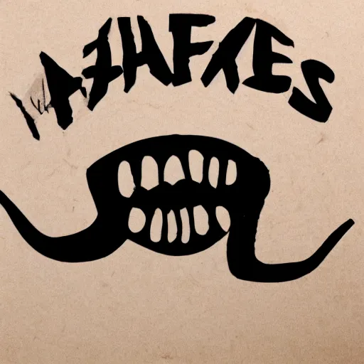 Prompt: fake smiles logo sharp teeth sketch