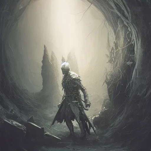 Image similar to co ka trich concept art, long shot, beksinski, wayne barlowe, adrian smith concept art, ruan jia, weta workshop the hobbit, trending on artstation, dark soul concept art, elden ring concept art, demon soul concept art, the witcher concept art