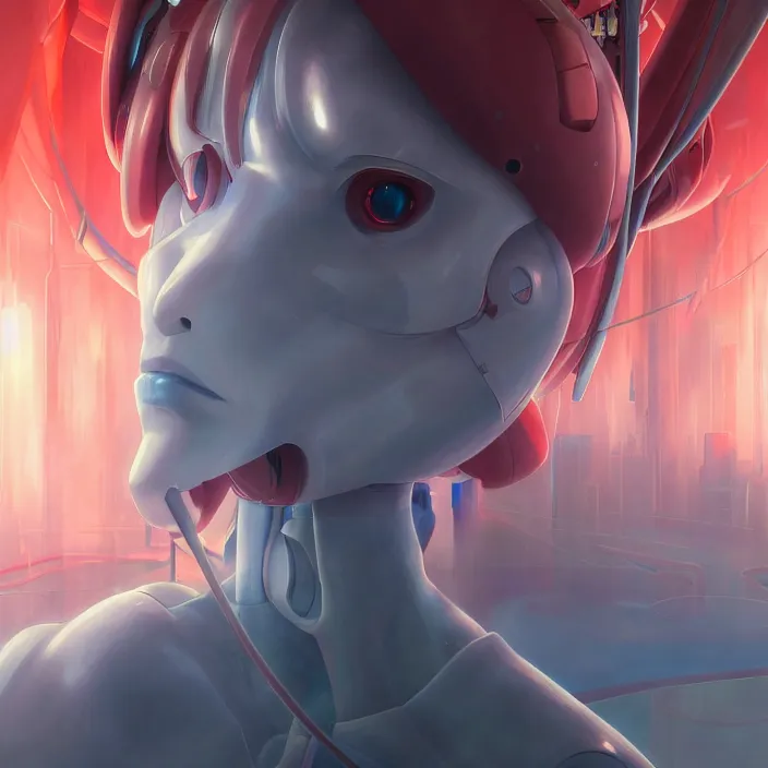 Image similar to Female Anime Character rei ayanami cyborg, giygas, epcot, inside a space station, eye of providence, Beksinski Finnian vivid Wojtek William to eye, hellscape, mind character, Environmental occlusion theme Jia, a William mans character, Artstation station female hyperdetailed with , rei ayanami