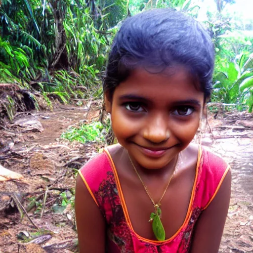 Prompt: sri lankan jungle girl photo